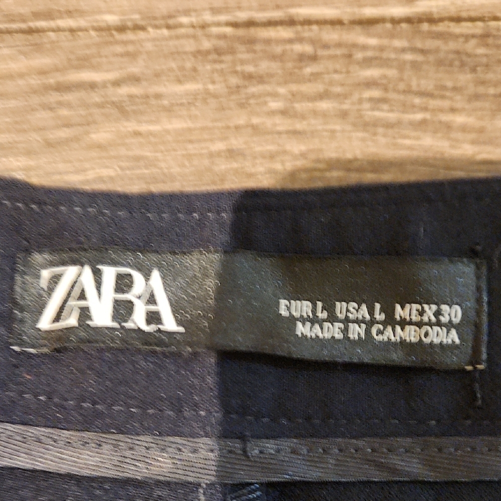 ❤️ ZARA HIGH RISE STRAIGHT CONTRAST TOPSTITCH PANTS, LARGE - Picture 7 of 9